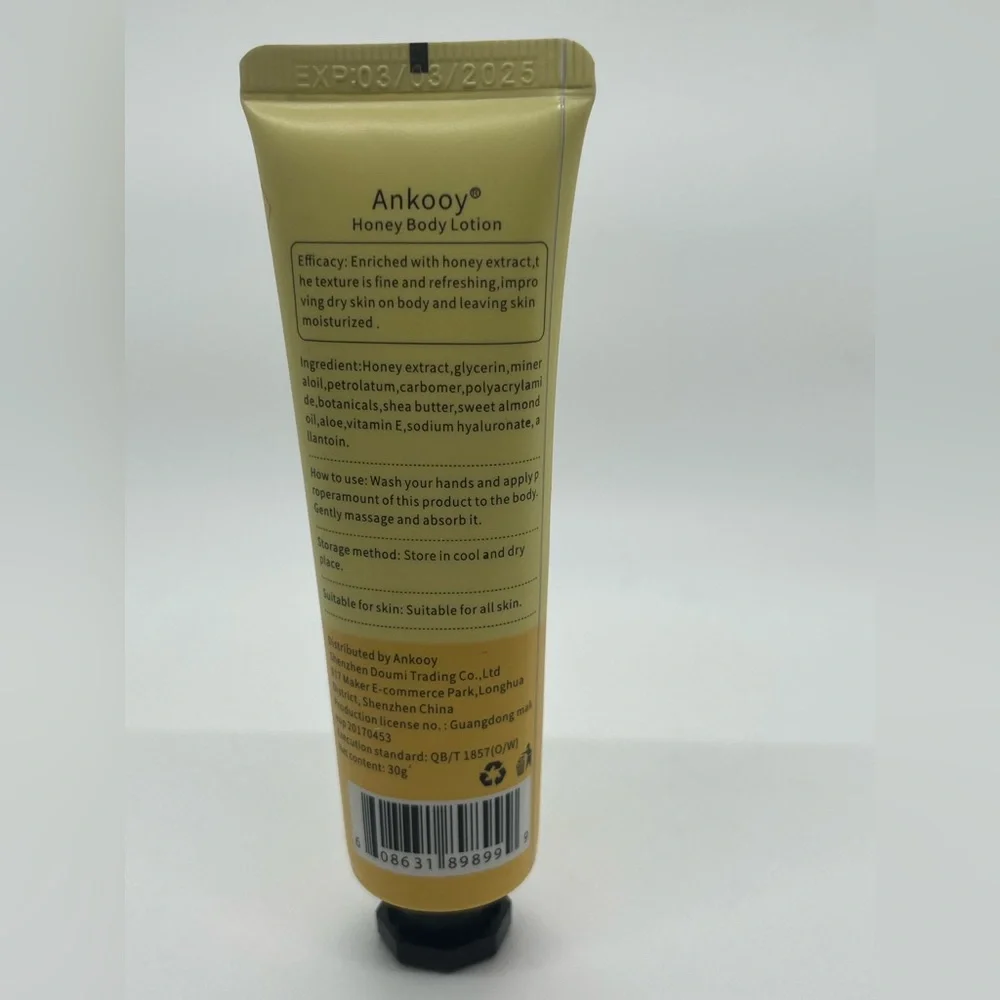 Ankooy Natural Pure Body Lotion‎ Honey Extract 30g New & Sealed For Dry Skin
